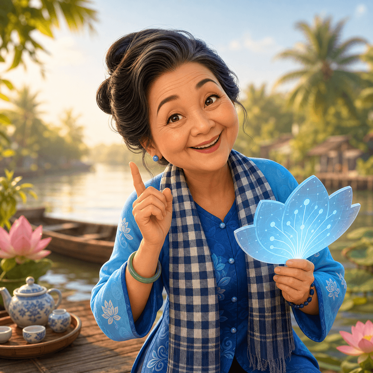 Bà Tám thông thái vui vẻ